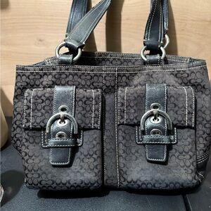 COACH black minisig y2k Soho shoulder bag